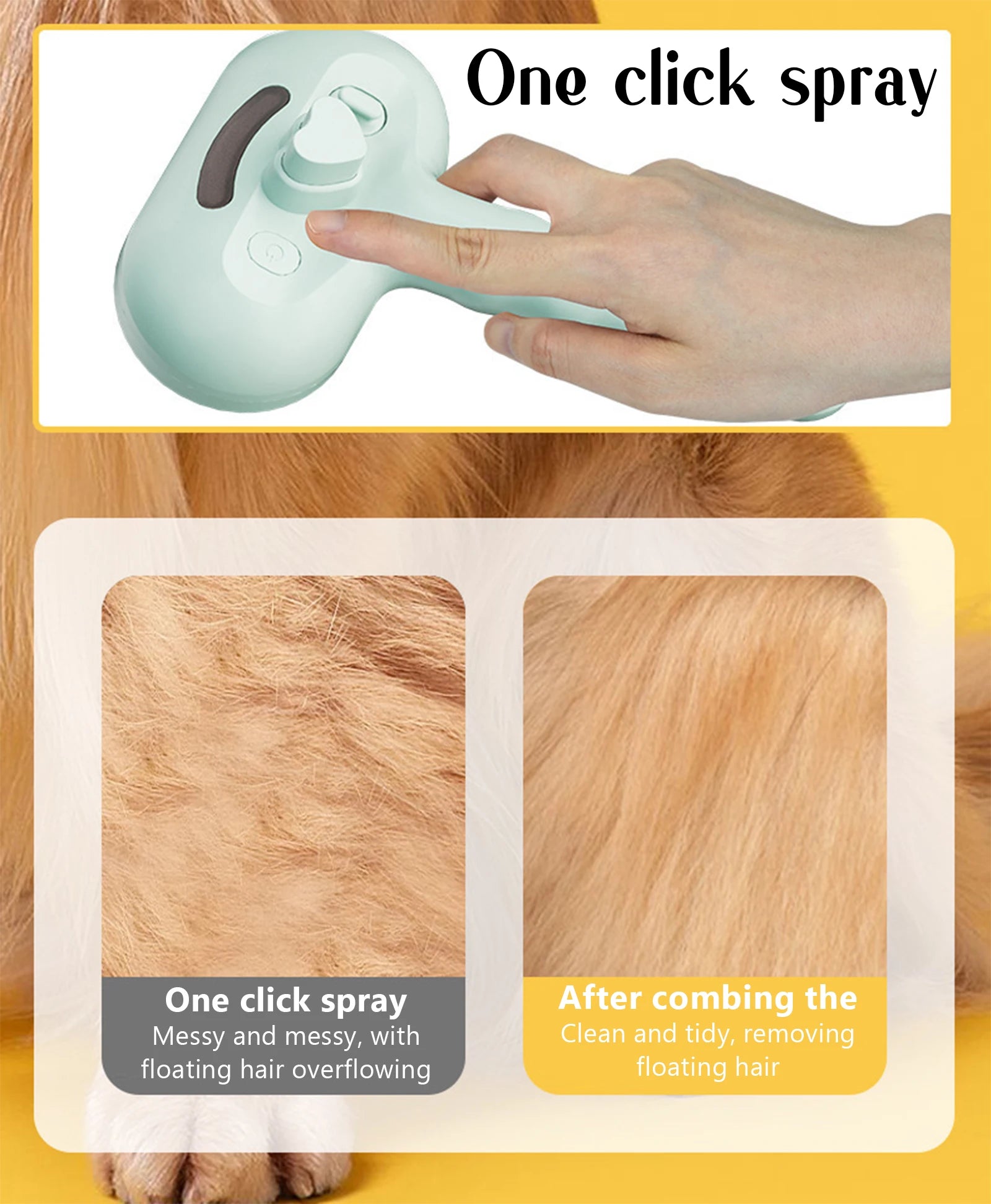 Dog Comb Pet Steam Massage Brush Safe Round Head Soft Teeth Spray Hair Removal Comb for Dog Universal for Cats Dogs Accessories