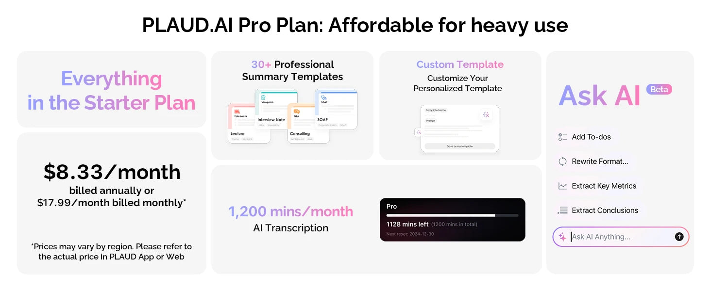PLAUD NotePin Wearable AI Voice Recorder, AI Notetaker, Smart Transcription & Summarization, with Wristband & Lanyard
