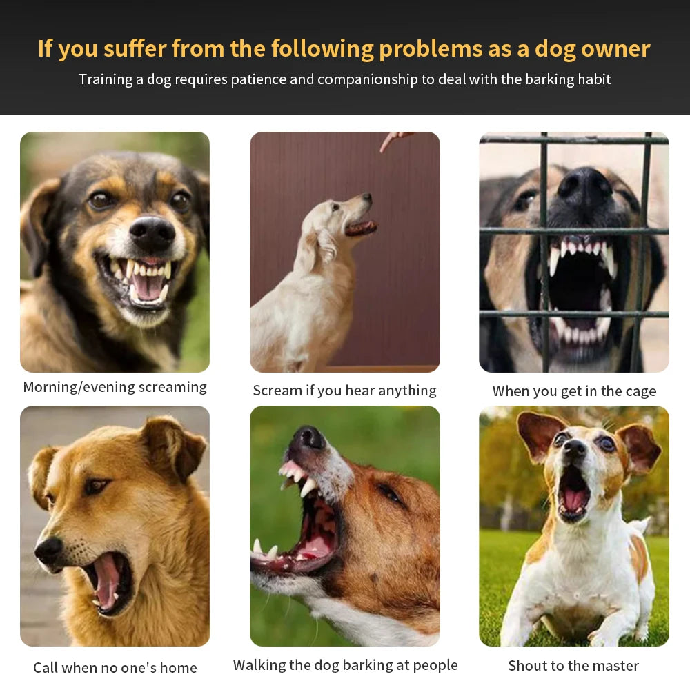Automatic Dog Stop Barker Electric Pet Dog Collar Ultrasonic Pet Dog Barking Stoper Shock Collar Dog Fence Stop Barking Device